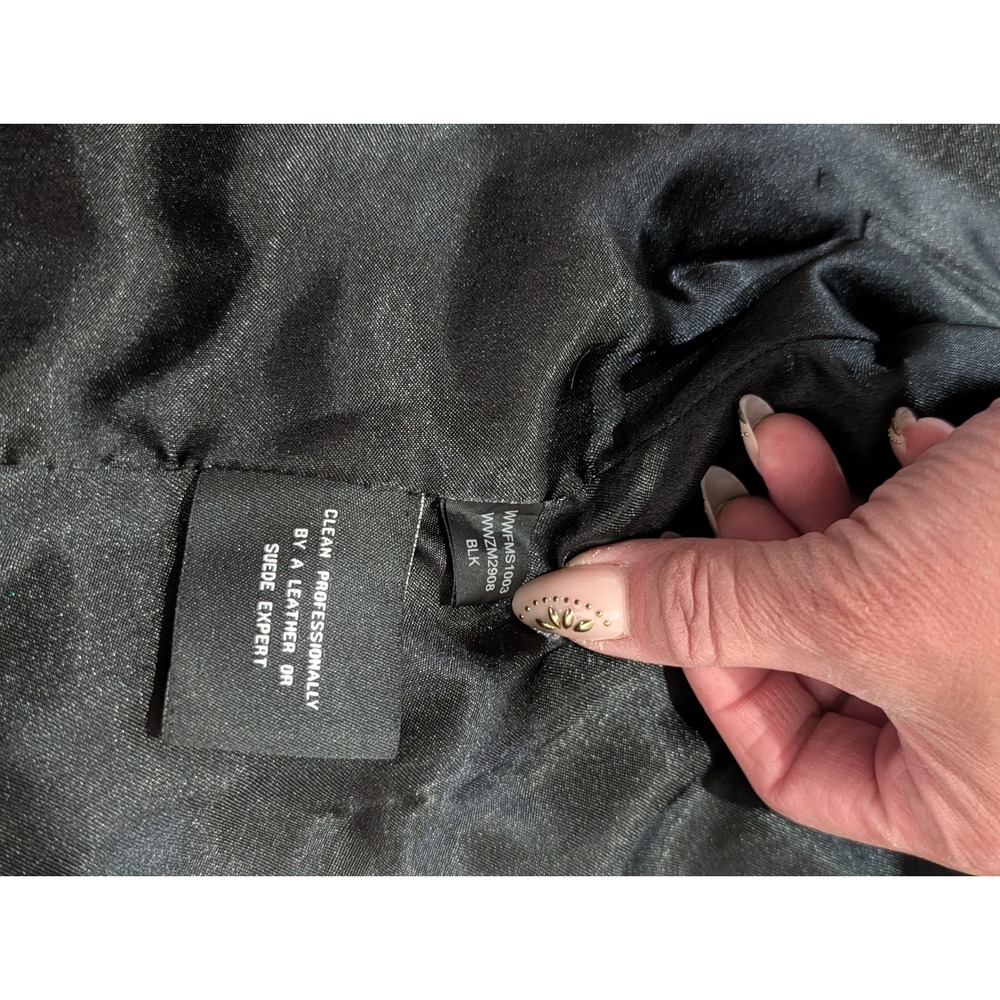 Black Rivet Genuine Leather Cropped Utility Large Jacket Y2K Moto | 100% Leather - Picture 11 of 16